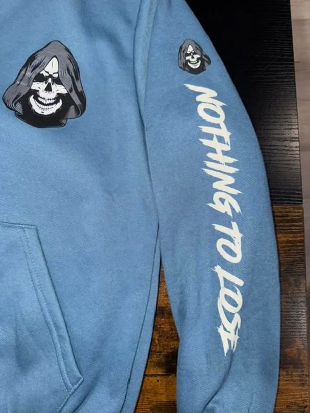 Fresh Laundry Boys Hoodie Blue Grim Reaper Skeleton Savage Tarot Card Large